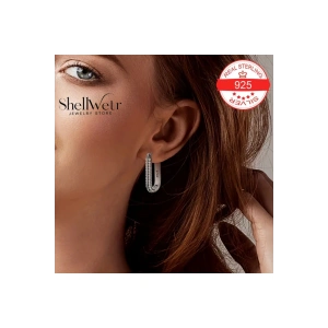 Elite 925 ayar gümüş Küpe Sevgililer günü , annenize verilecek en güzel  gümüş halka küpe