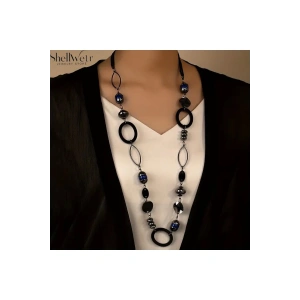 Geometric Grace Uzun Kolye Sevgililer günü , annenize verilecek en güzel hediye