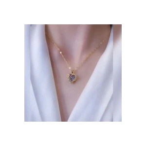 Miusa Altın Kaplama Kalpli Kolye-Sevdiklerinize ve kendinize en özel hediye