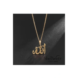 Allah sevgisini simgeleyen manevi değeri yüksek altın kaplama kolye-En özel hediye