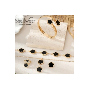 Zerafet Yonca Kadın kolye bileklik bilezik küpe seti