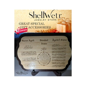 Nazar Ayeti-bereket Duası-ayet-el Kürsi Yazılı Mdf Masaüstlük ev ve ofis için