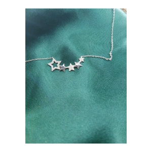 MOON SAMANYOLU 925 AYAR YILDIZ GÜMÜŞ KOLYE SEVGİLİYE GÜMÜŞ KOLYE HEDİYE