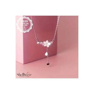 Kadın Kolye Rosie Kadın Kolye 925 Ayar Gümüş Çiçekli Parlak Şık Hediyelik