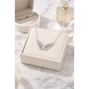 Monsa 925 Ayar Gümüş Kelebek Kolye Sevgiliye verilecek en güzel hediye