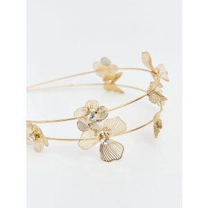 Su Kadın Saç Tacı | Kelebek & Çiçek Detaylı Işıltılı Taç | Kararma Yapmaz Şık Aksesuar