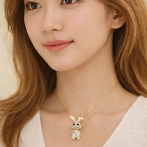 Kadın Kolye Thumper Luxury Bunny Premium Taşlı Altın Kaplama Kolye