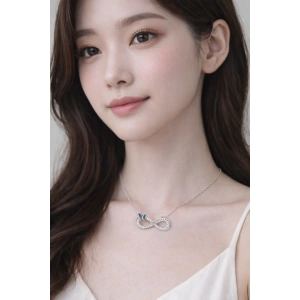 Kadın Kolye True Kadın Kolye 925 Ayar Gümüş Sonsuzluk Simgesi Parlak Taşlı