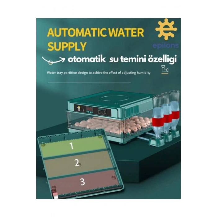 Kuluçka Makinesi Extra Hediyeli 130 Lu Tam Otomatik Yedek Motorlu