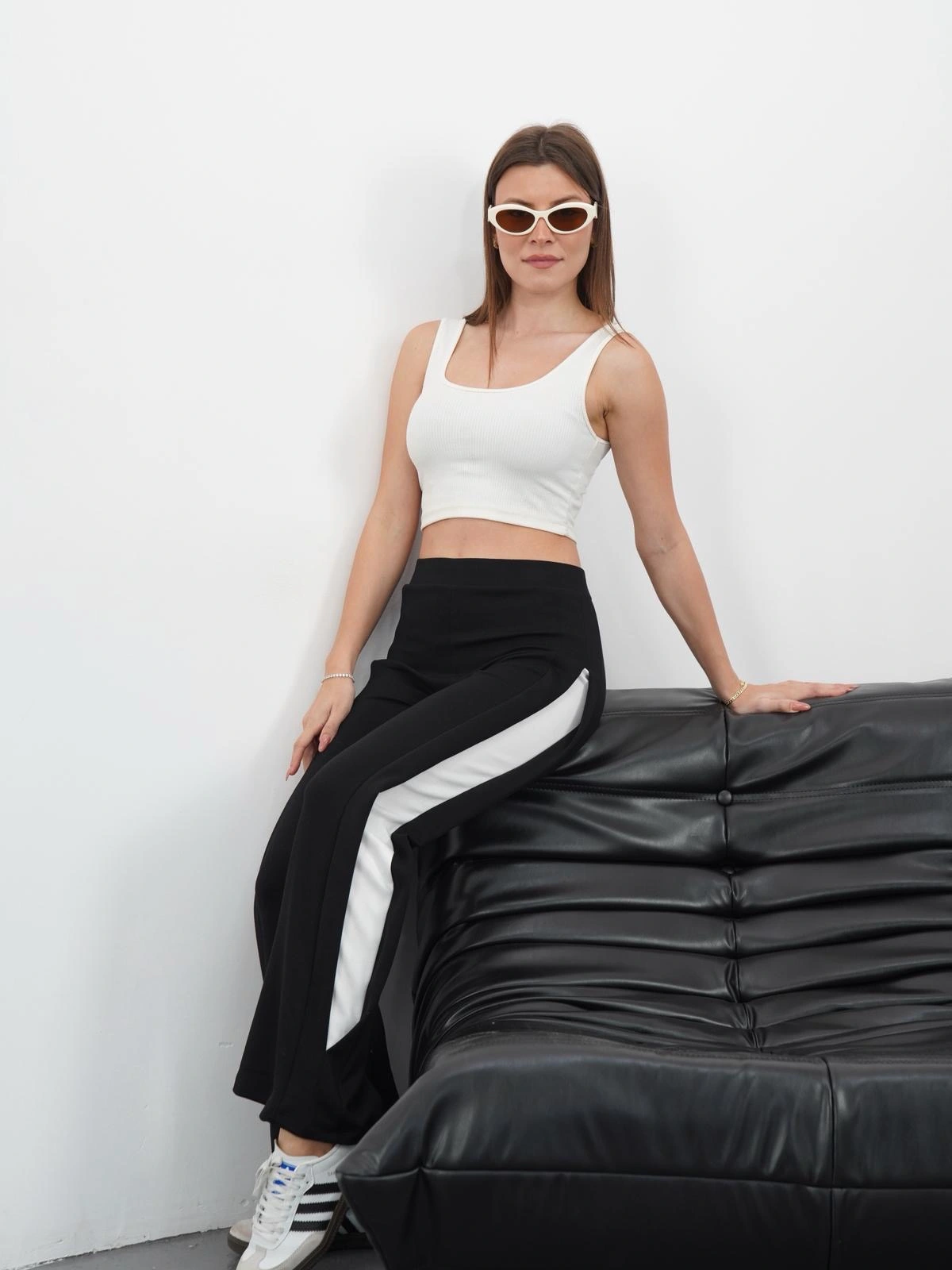 Yandan katlamalı pantolon siyah - 2