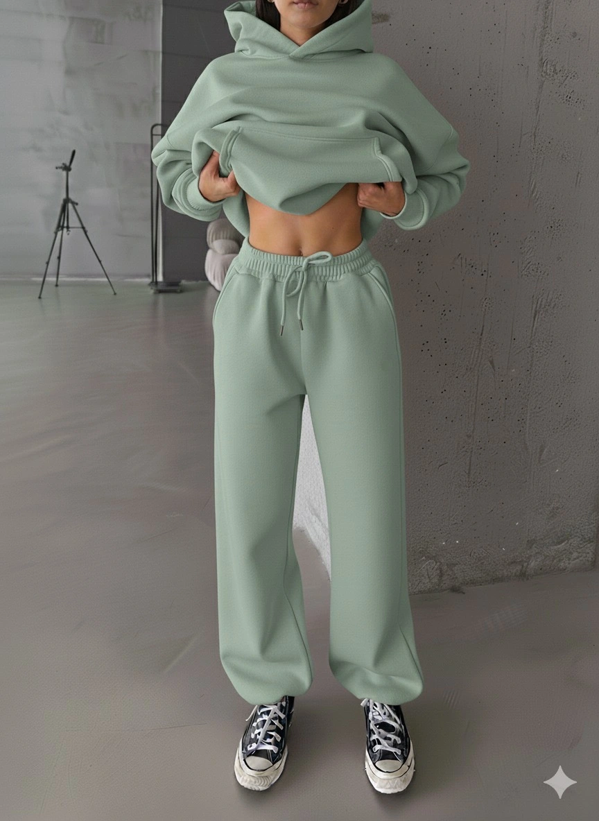 3 iplik şardonlu Lastik paça eşofman mint p510439 - L