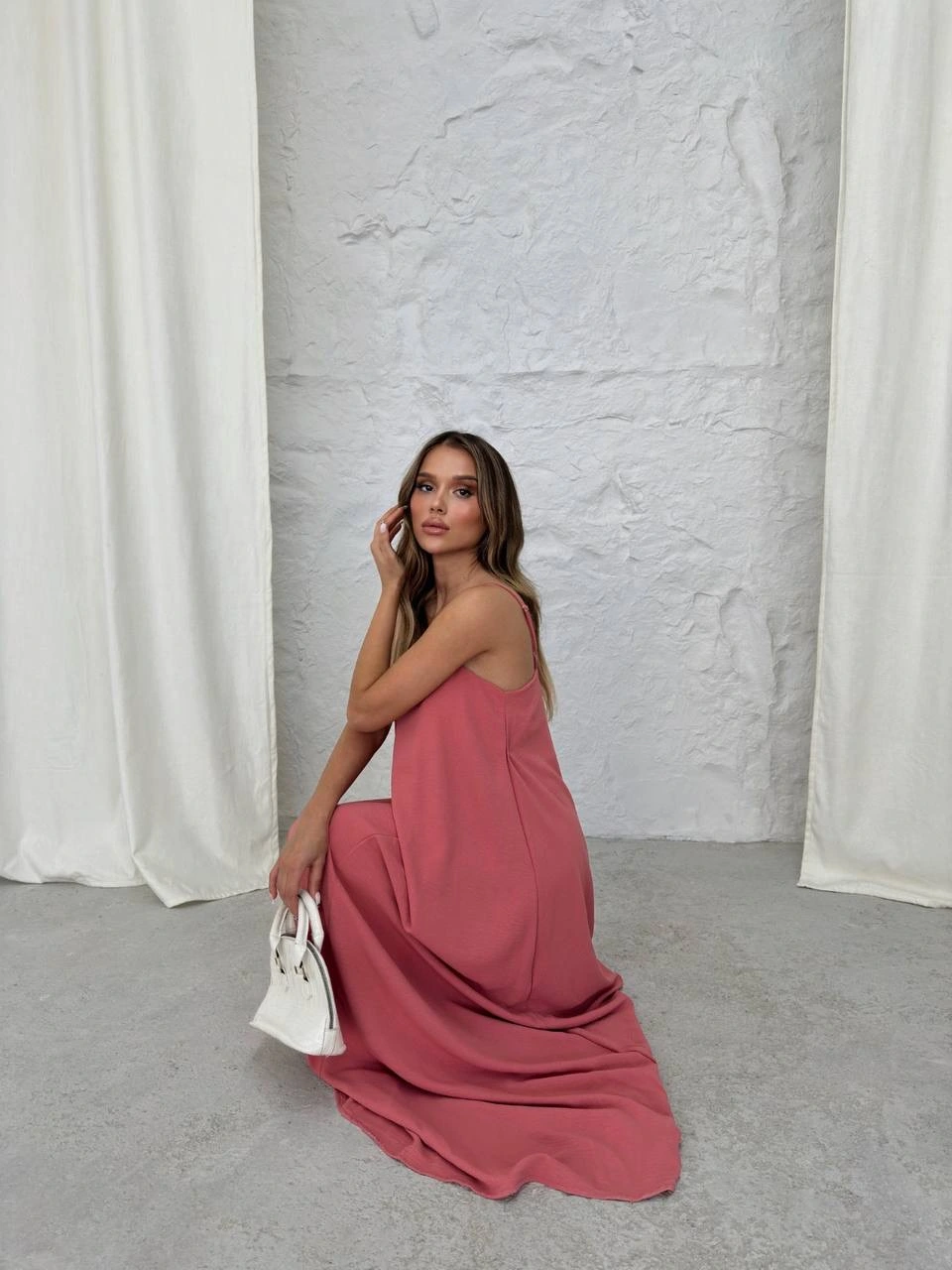 Aerobin uzun elbise pembe pt - 2