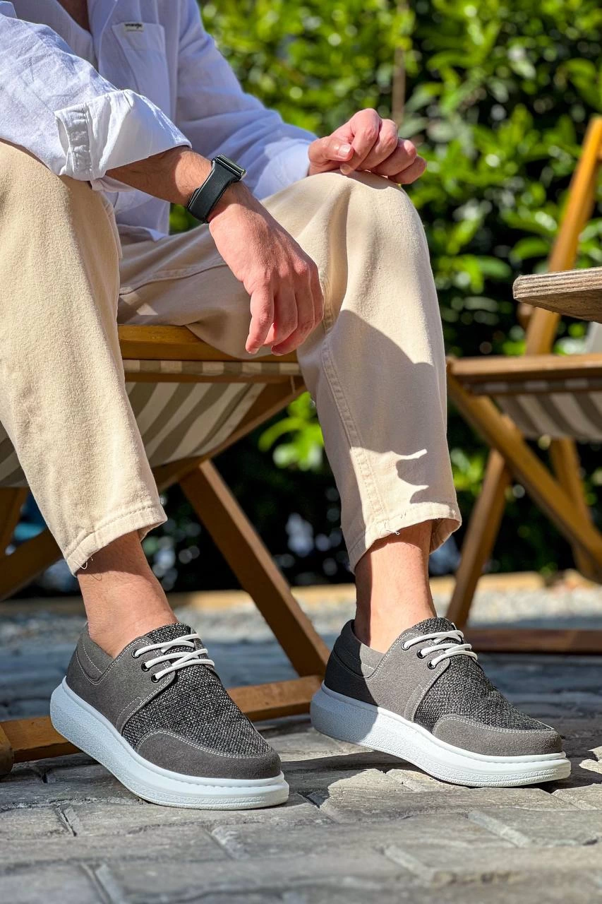 KB-042 Kuback Bağcıklı Gri Günlük Erkek Ayakkabı