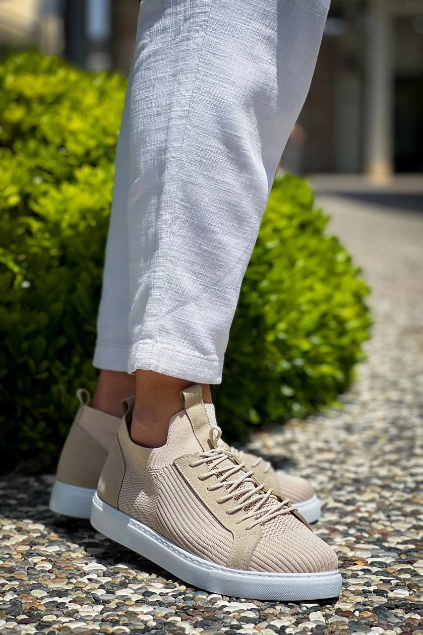 KB-112 Kuback Bej Triko Bağcıklı Günlük Erkek Ayakkabı