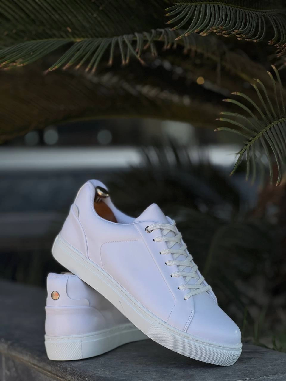 KB-BX1 Kuback Beyaz Cilt Yüksek Beyaz Taban Günlük Erkek Ayakkabı