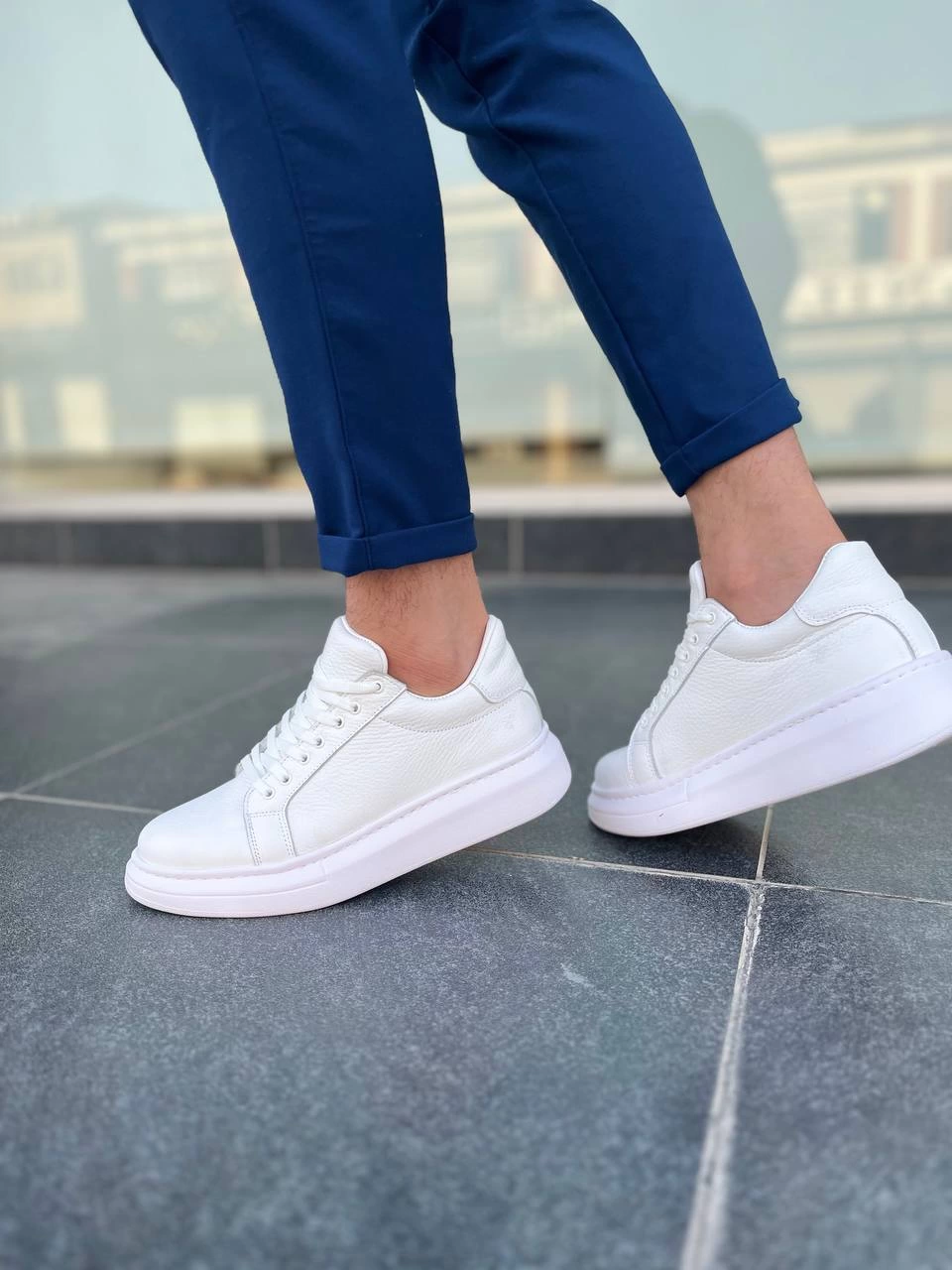 KB-DX46 Kuback Beyaz Deri Günlük Erkek Ayakkabı - 2