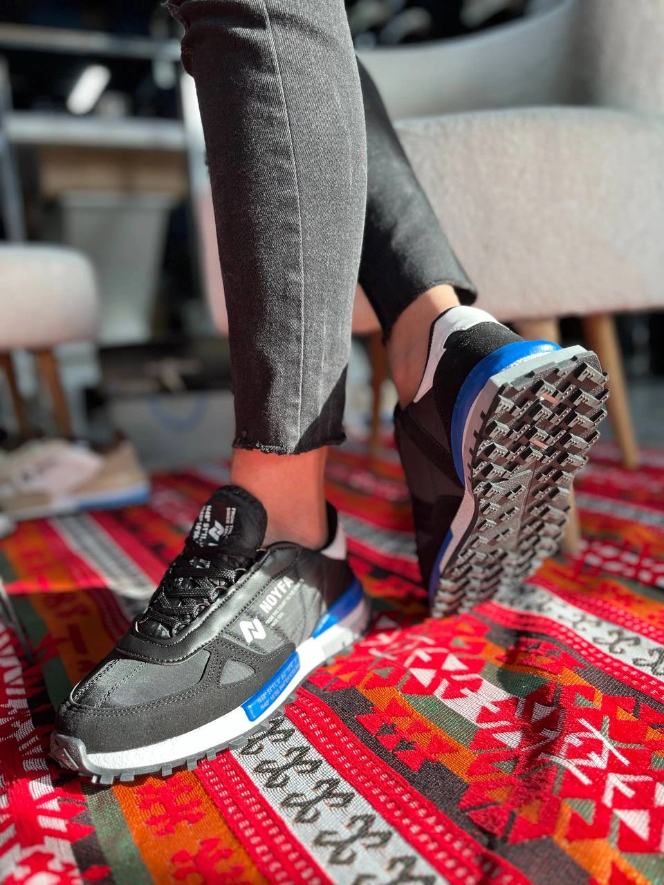 KB-N1 Kuback Siyah Mavi Detaylı Günlük Erkek Ayakkabı - 2