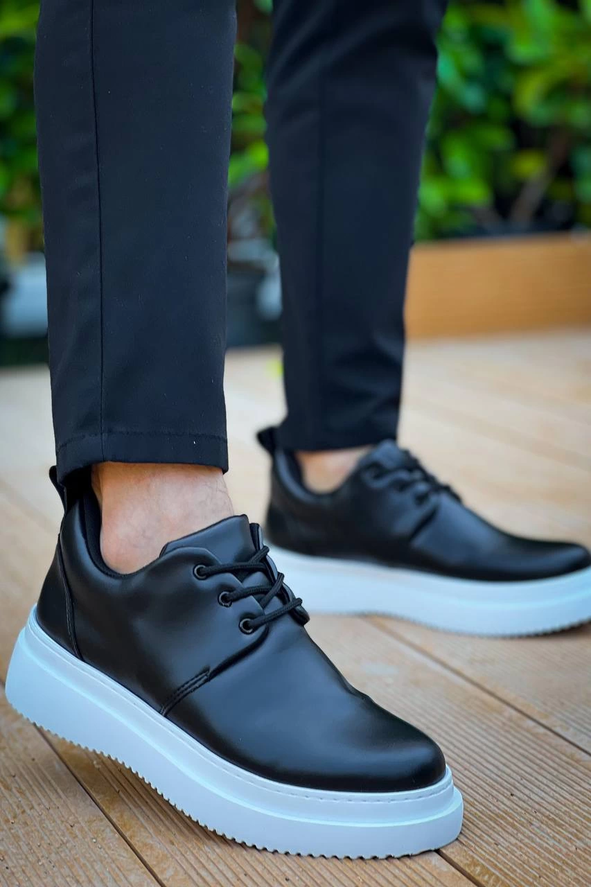 KB-X3 Kuback Siyah Cilt Bağcıklı Günlük Erkek Ayakkabı