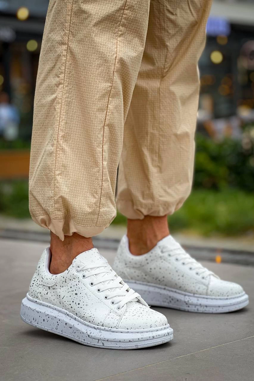 KB-X500 Kuback Beyaz Silwer Bağcıklı Günlük Erkek Ayakkabı