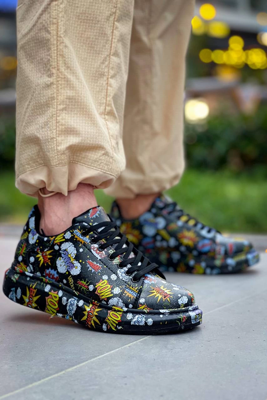 KB-X500 Kuback Siyah Boom Bağcıklı Günlük Erkek Ayakkabı