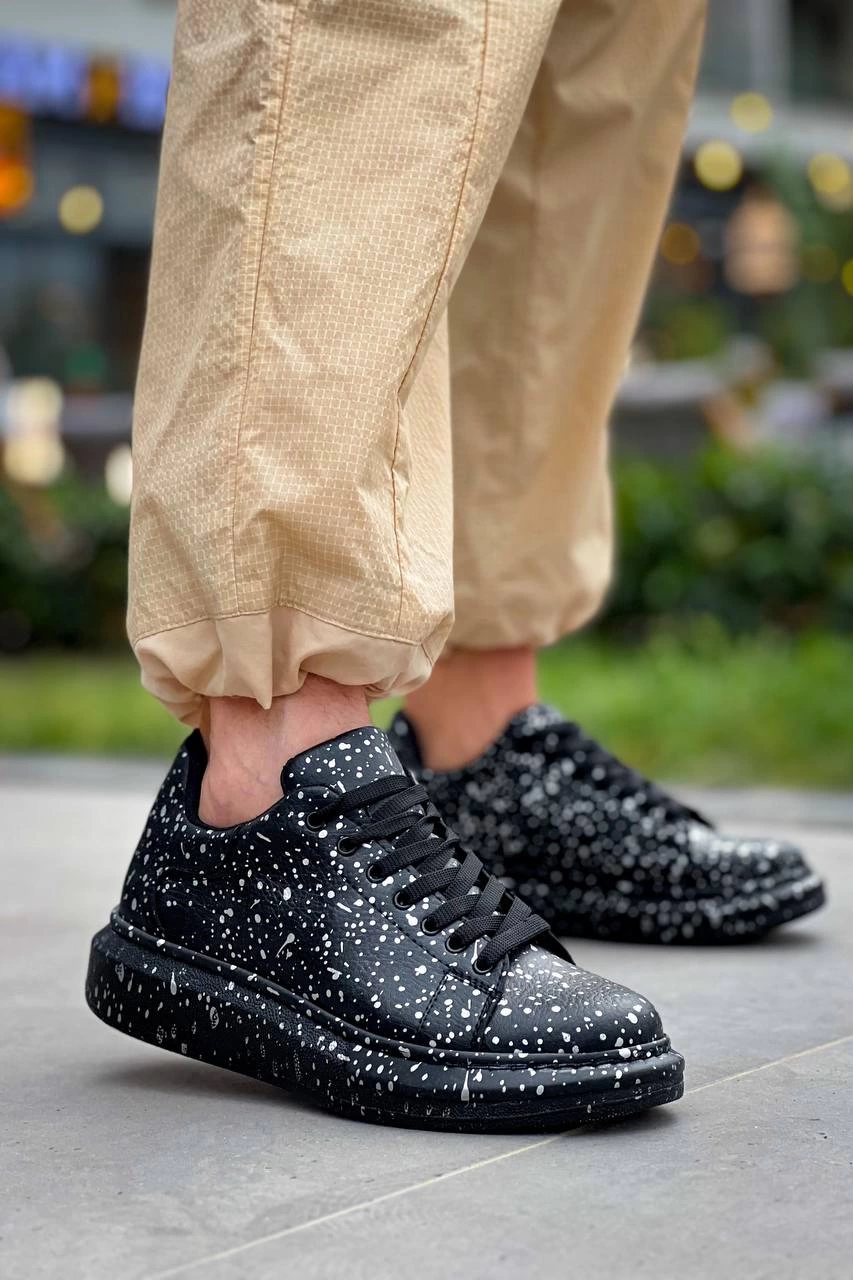 KB-X500 Kuback Siyah Silwer Bağcıklı Günlük Erkek Ayakkabı