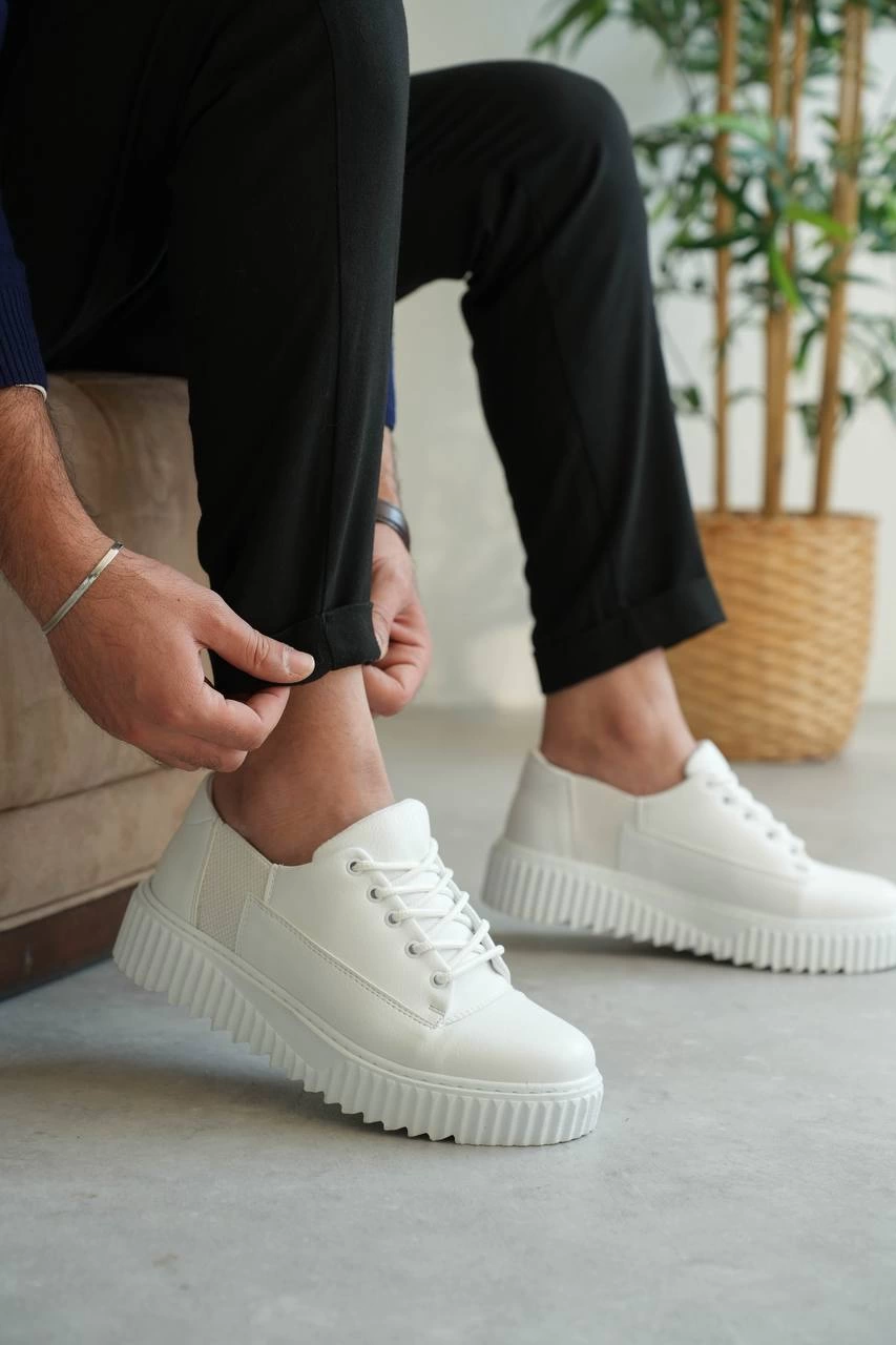 KB-X516 Kuback Beyaz Cilt Günlük Erkek Ayakkabı