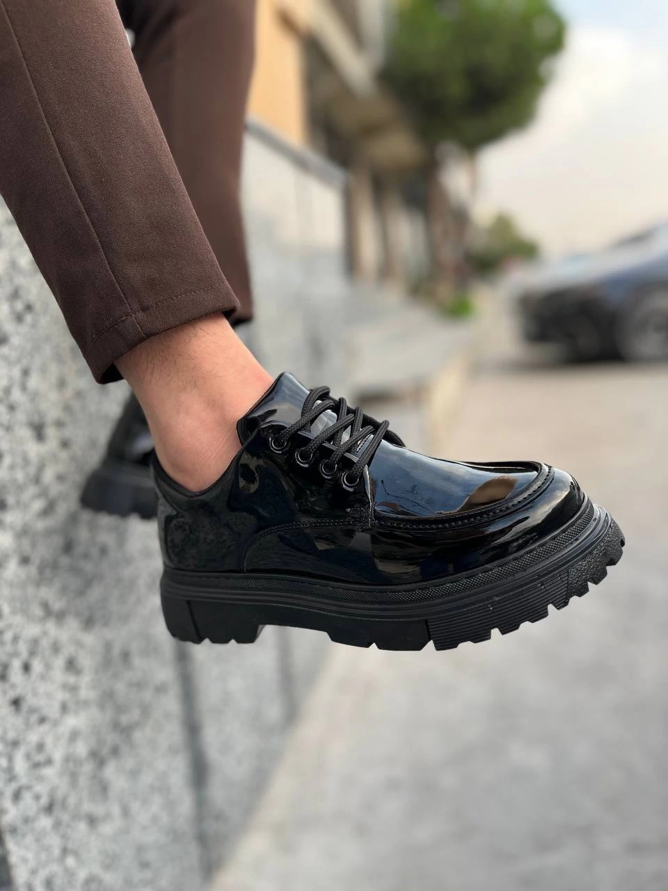 KB-X6 Kuback Kömür Rugan Günlük Erkek Ayakkabı - 2