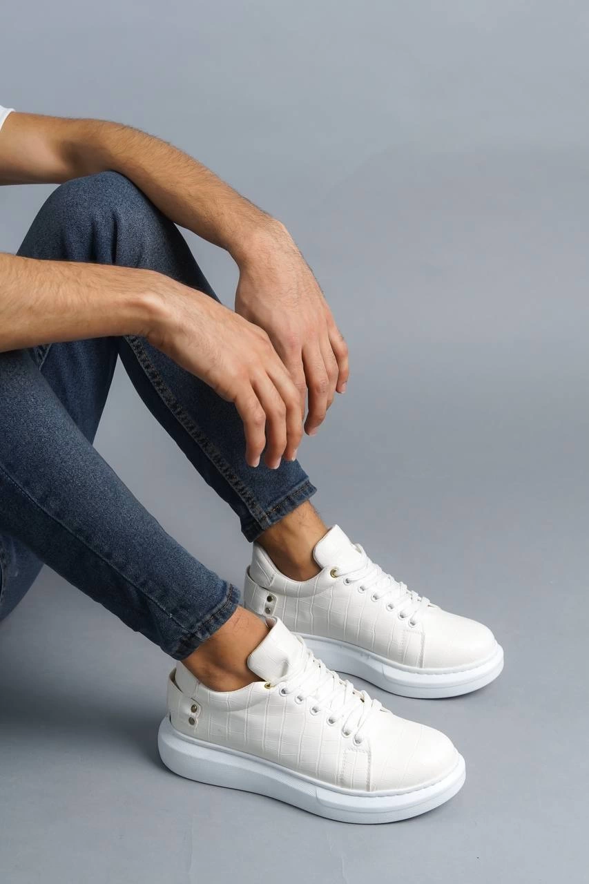 KB047 Kuback Beyaz Crocodile Günlük Erkek Ayakkabı