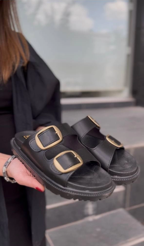 KBTX-1 Kuback Siyah Günlük Kadın Terlik