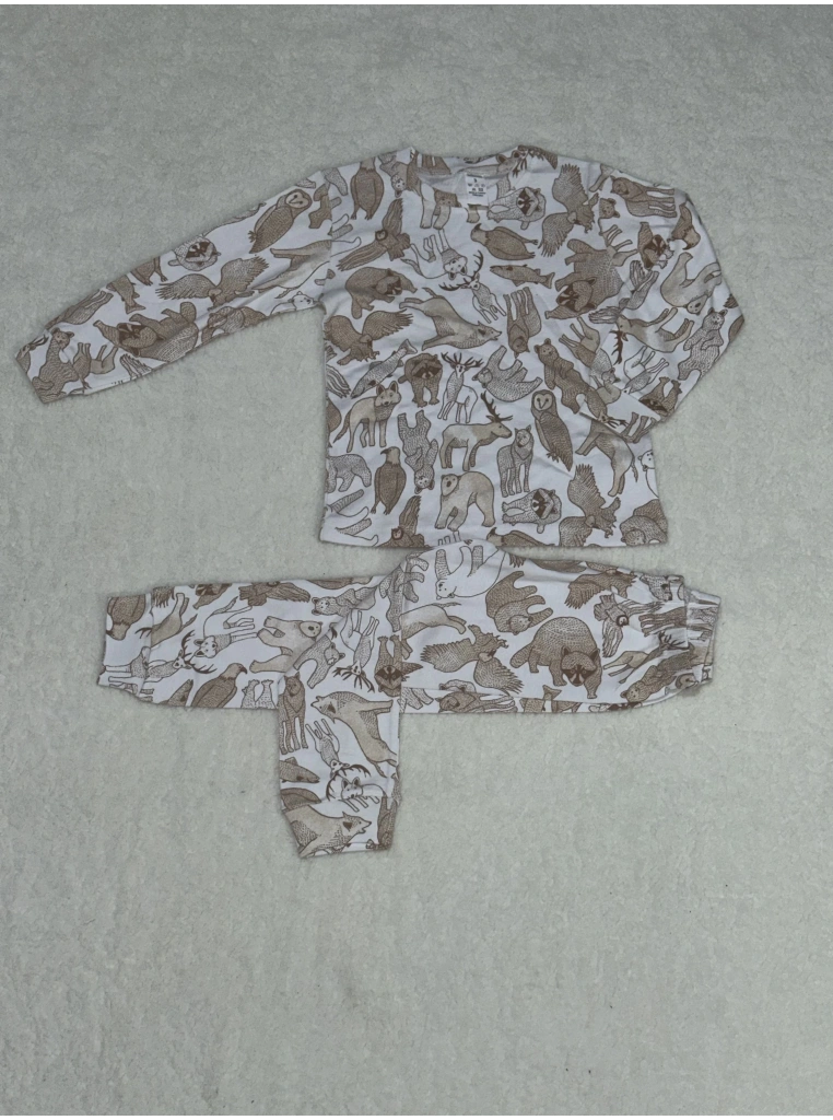 3-4-5 yaş pijama takımı beyaz alt üst kız çocuk