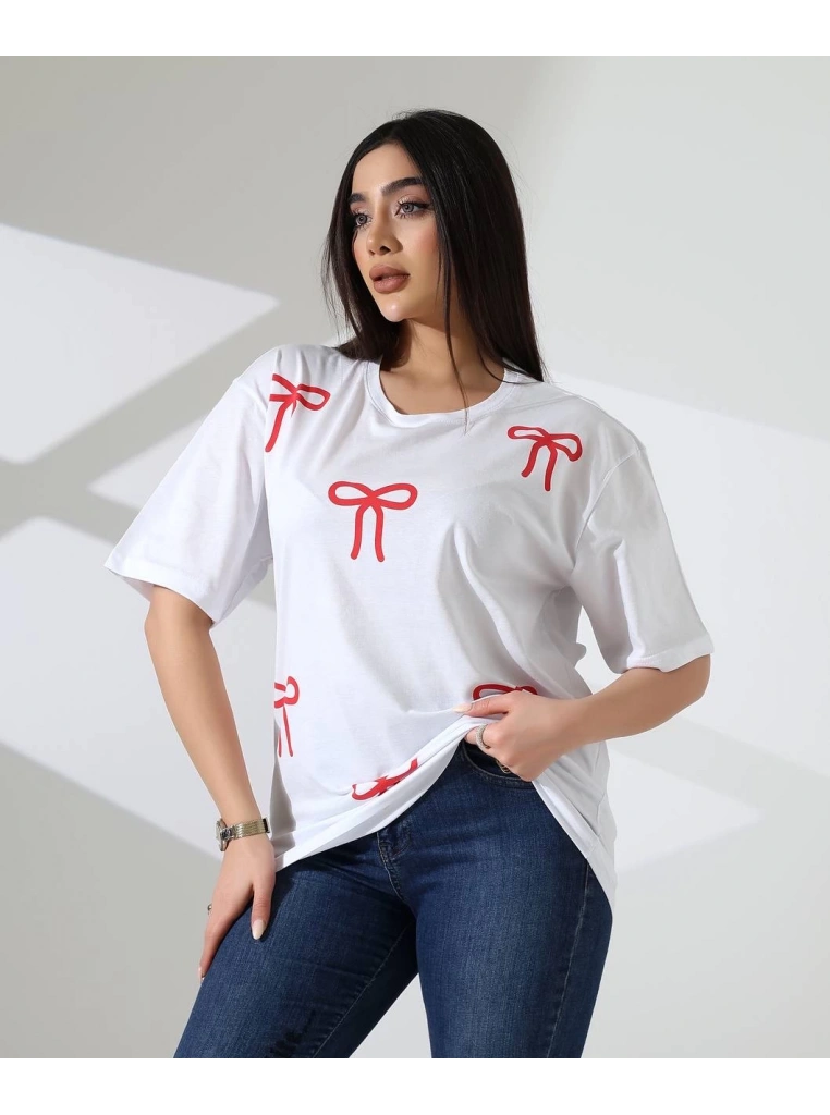 Kurdele baskılı tişört