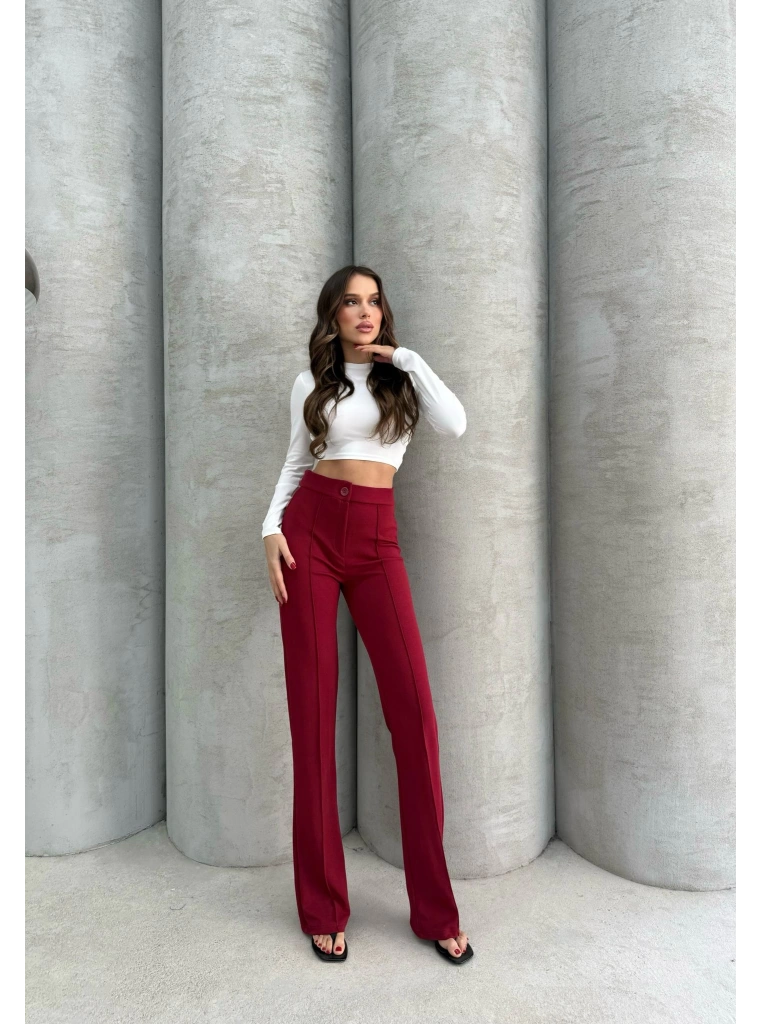 Önü cumalı ithal krep pantolon