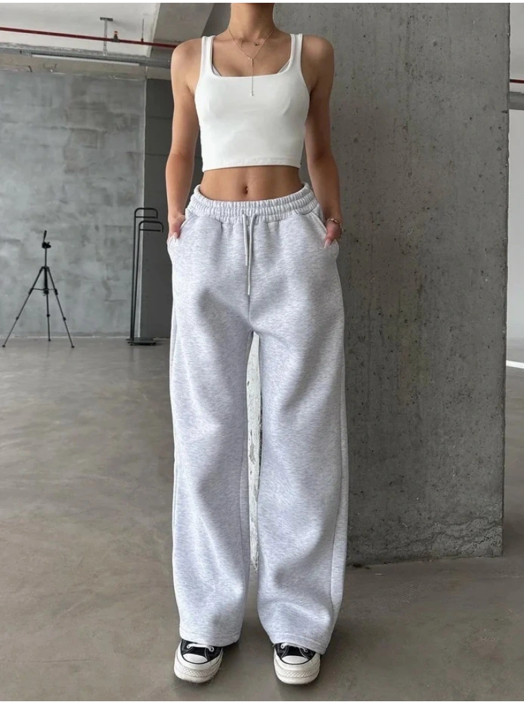 3 iplik şardonlu oversize eşofman gri