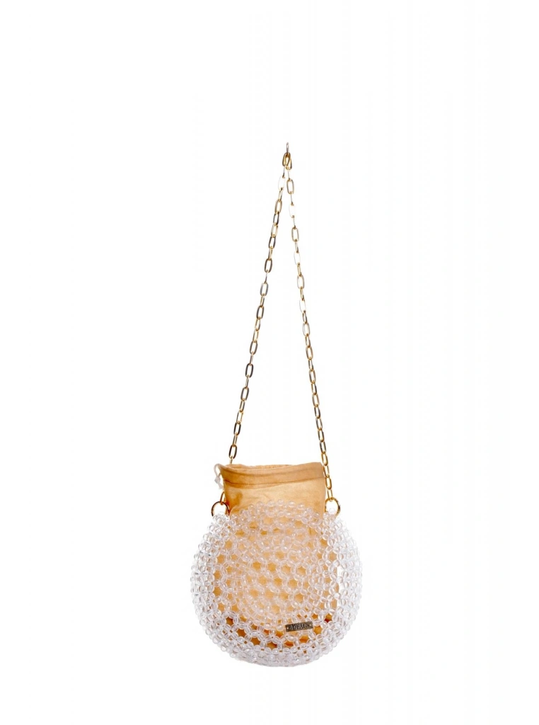 Zincir kollu taş işlemeli çanta kese model