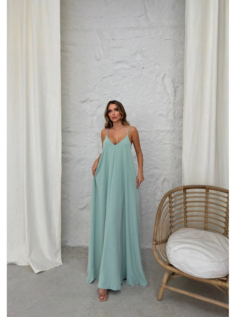 Aerobin uzun elbise çağla yeşili pt