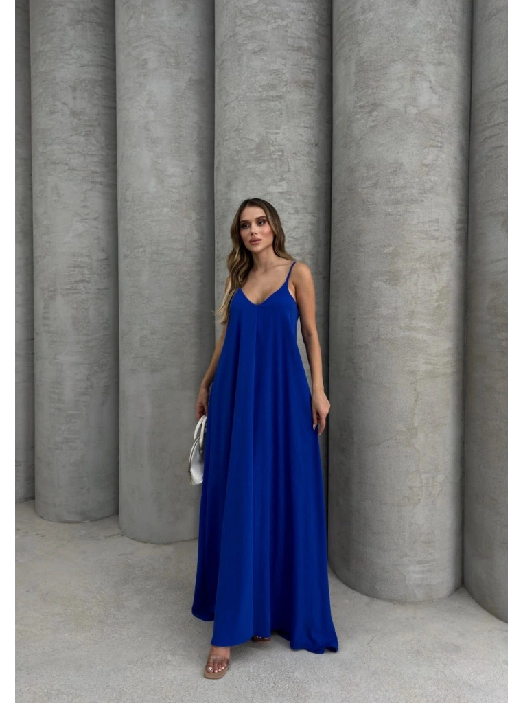 Aerobin uzun elbise saks mavisi pt