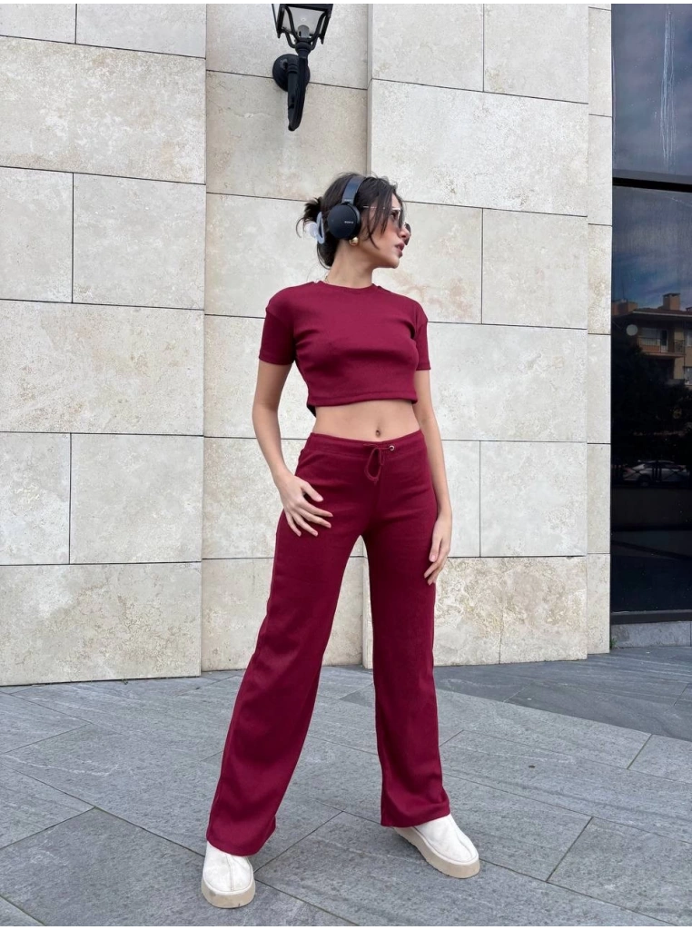 Bol paça pantolonlu alt üst takım