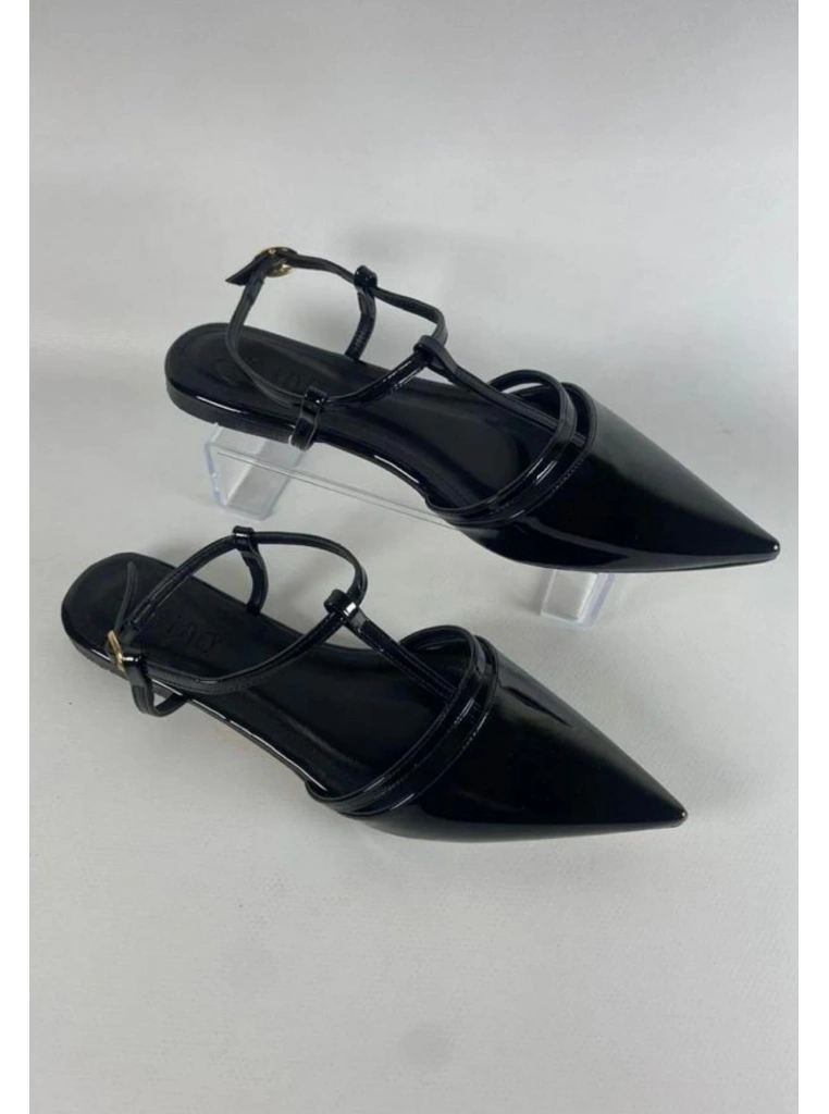 Canca Siyah Rugan Babet Ayakkabı