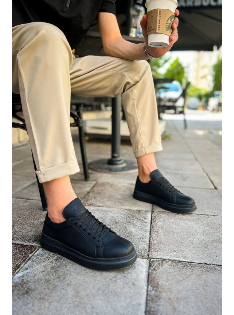 CH979 - Santoni CRT Spor Erkek Ayakkabı SIYAH