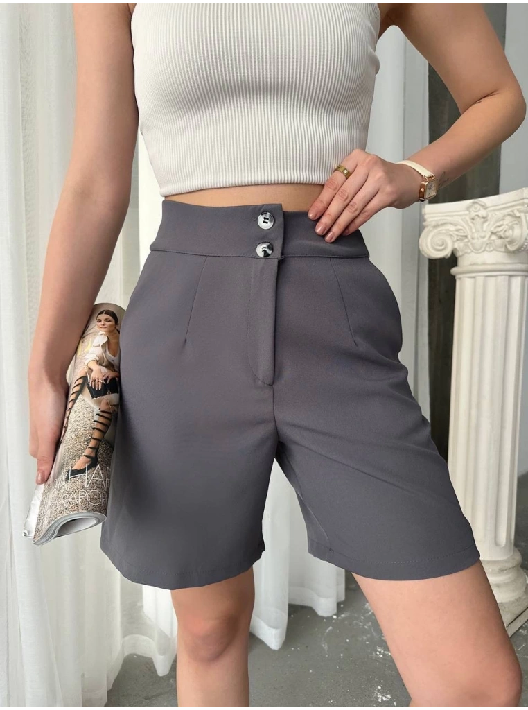 Double çift düğmeli şort