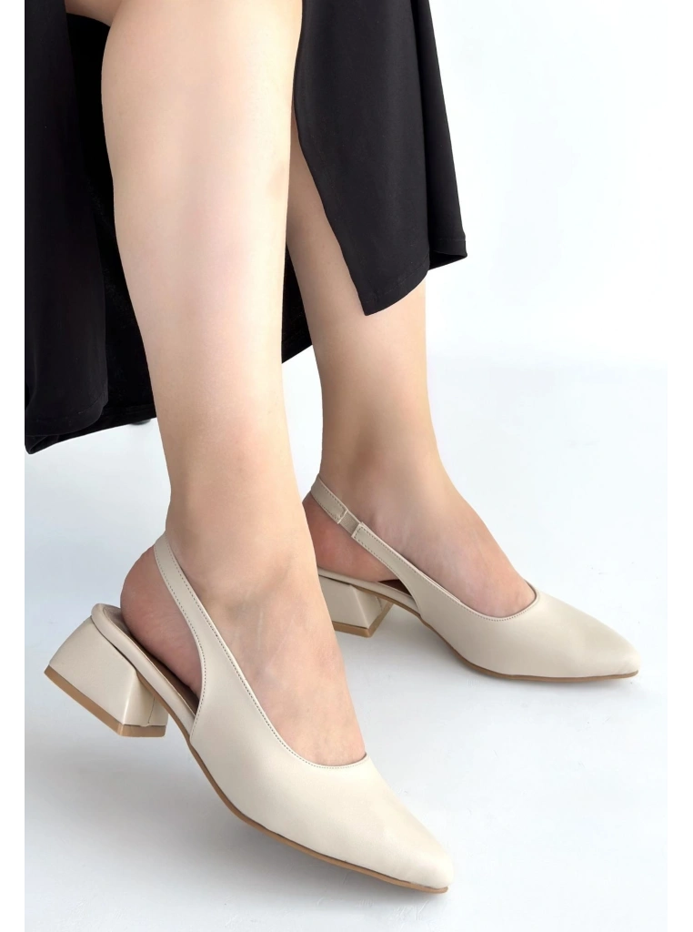 Evia Bej Cilt Topuklu Ayakkabı