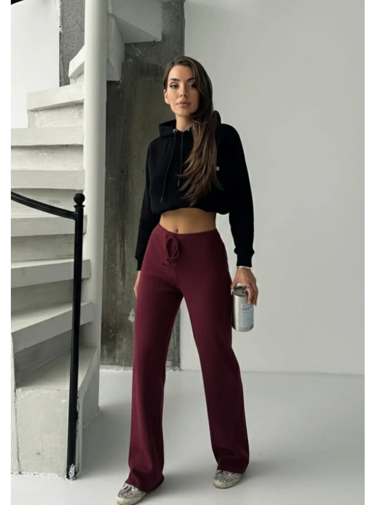 Fit comfort bej salaş pantolon bordo A6011