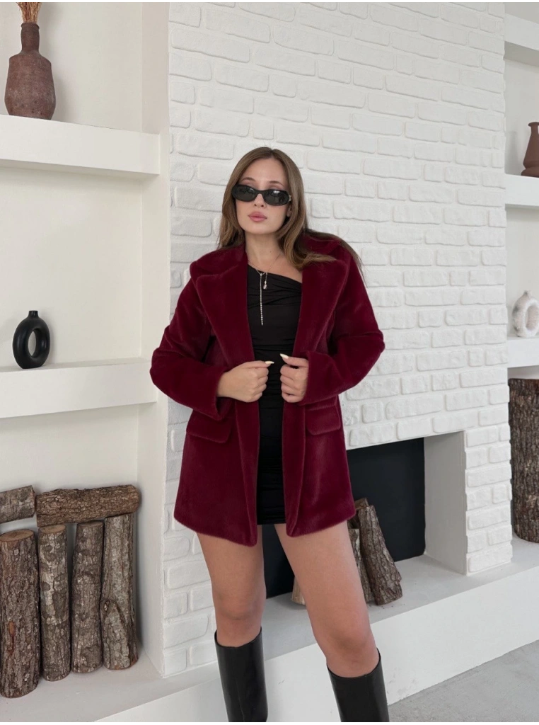 Fok ceket premıum kalite bordo st255860