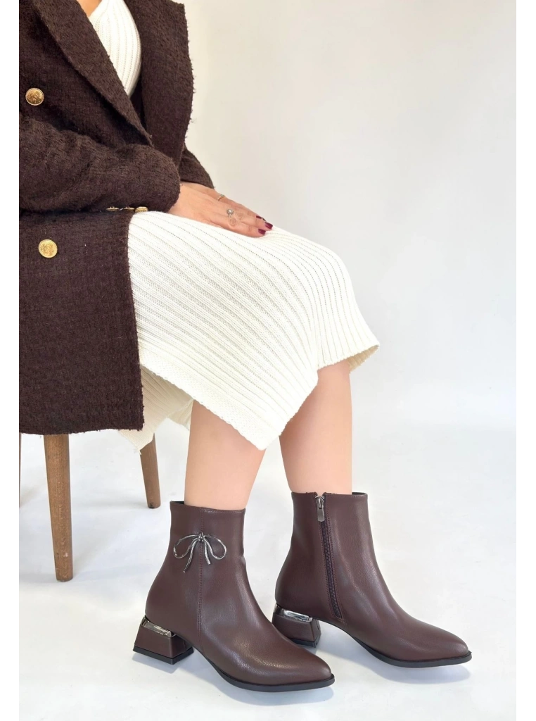 Harly Kahverengi Cilt Topuklu Bot