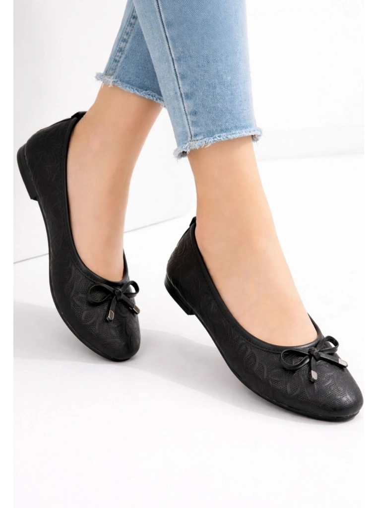 Jnues Siyah Deri Babet Ayakkabı