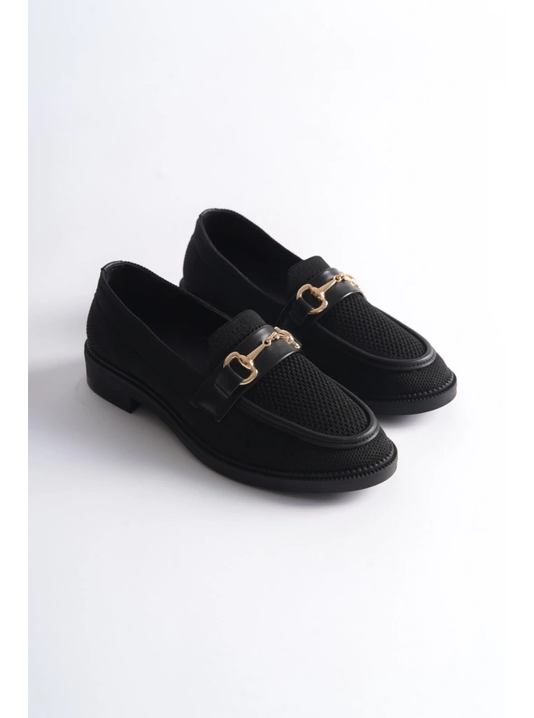 KB-021 Kuback Siyah Triko Siyah Taban G Toka  Günlük Kadın Ayakkabı