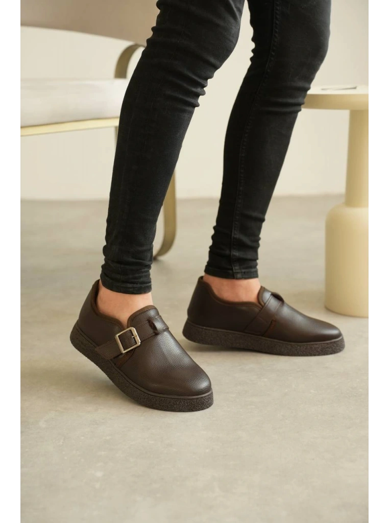 KB-KX1 Kuback Kahve Cilt Kürklü Günlük Erkek Ayakkabı