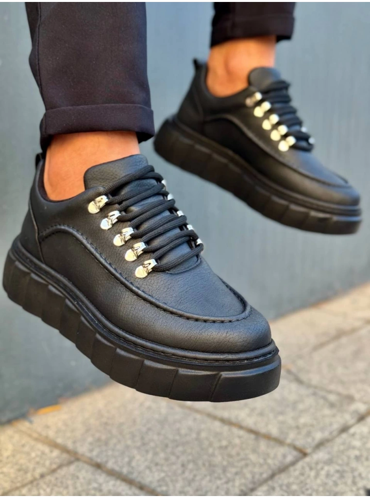 KB-X10 Kuback Kömür Cilt Yüksek Taban Günlük Spor Ayakkabı