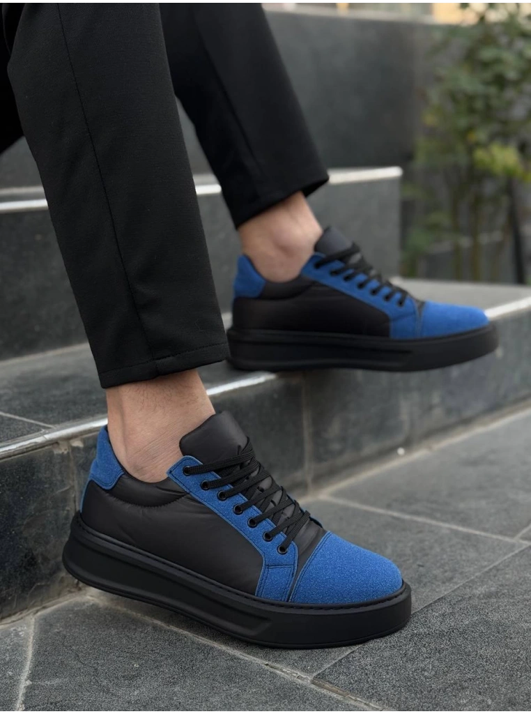 KB-X46 Kuback Siyah Sax Mavi Yüksek Siyah Taban Günlük Spor Ayakkabı