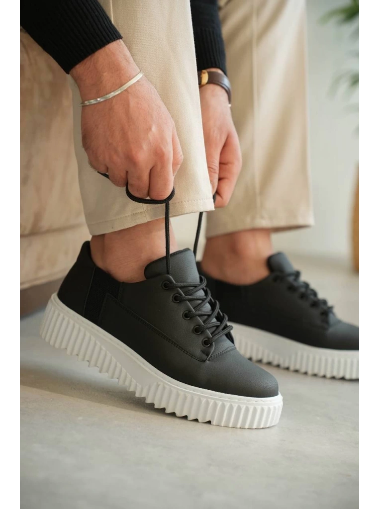 KB-X516 Kuback Siyah Cilt Günlük Erkek Ayakkabı